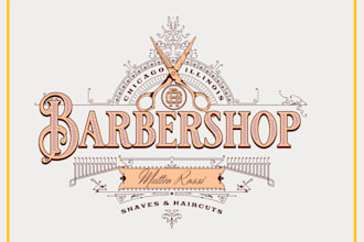 make custom barber, barbershop and beauty salon logo