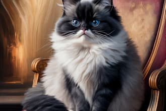 create any pets dog or cat into oil painting portrait