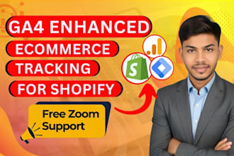setup or fix ga4 enhanced ecommerce tracking via google tag manager for shopify