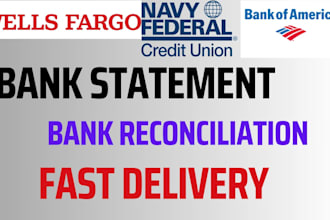 reconcile bank statement PDF to editable format, CSV, google sheets