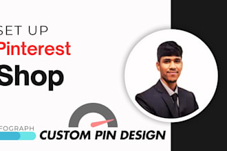 set up pinterest shop for ecommerce store and custom pin design, infographs