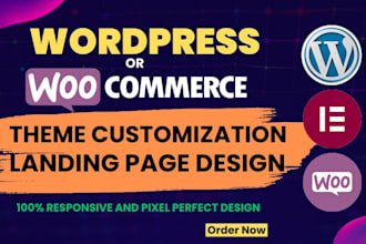 create wordpress, woocommerce website, theme customization, landing page design