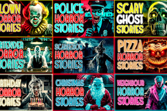 create horror and scary stories youtube thumbnails
