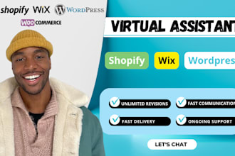 be long term shopify manager wix wordpress virtual assistant