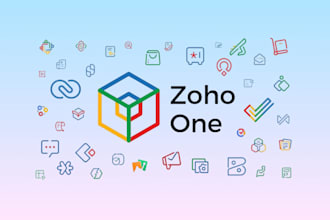 set up zoho one, zoho CRM, zoho creator, zoho books, site, flow and more