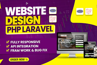 develop a professional custom website using PHP laravel