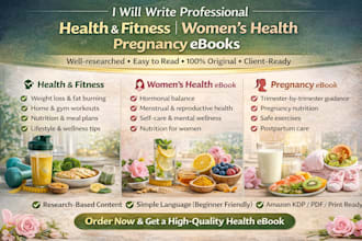 write health and fitness ebook, woman health , pregnancy ebook