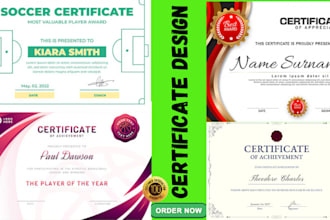 create professional diploma, custom and award certificate design