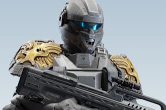 create halo avatar reach  vrchat avatar vrc model 3d design 3d military avatar