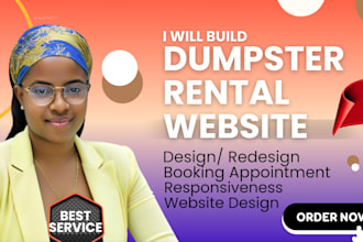 wordpress dumpster rental website landing page, waste management service website