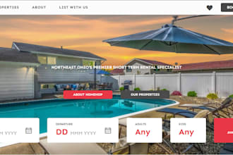 do property management website airbnb landing page and cohosting client portal
