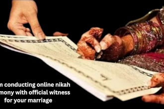 be imam conducting online nikah ceremony with official witness for your marriage