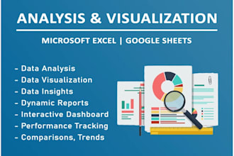 be your expert for excel and google sheets dashboard and excel data analysis