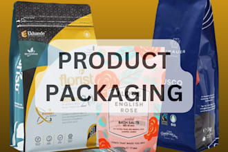 create professional food packaging and pouch design, box packaging, mylar bag