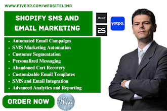 setup shopify sms and email marketing klaviyo aftership yotpo ecomsend avada