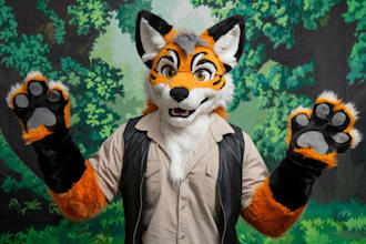 amazing furry anthro character or create your fursona art