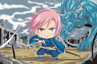 do anime and manga character art illustration, chibi or fan art