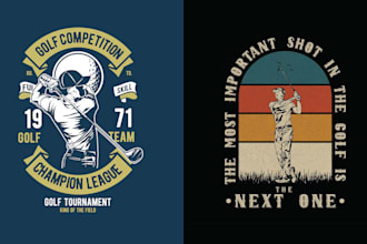 do sport high quality t shirt golf logo design