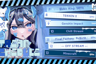 make your vtuber weekly stream schedule