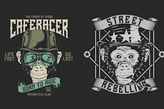 do vintage monkey gorilla logo and vector design