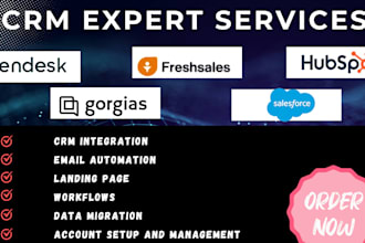 setup and automate zendesk zoho hubspot gorgias as CRM  expert on your website