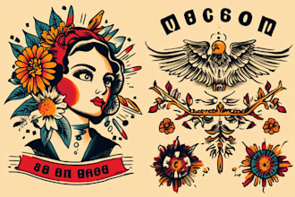 create old school or traditional tattoo design