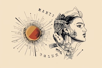make a minimalist lineart tattoo design or illustration
