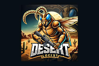 do amazing desert locust mascot logo for your business