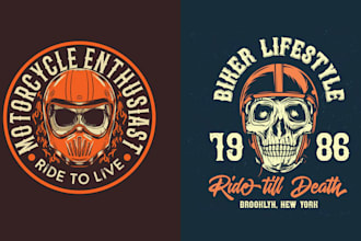 make amazing skull helmet logo and vector design