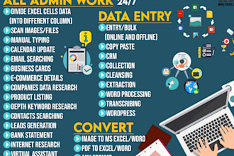 do data entry, web research, and virtual assistance services