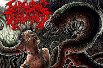 hand draw a pagan black metal logo