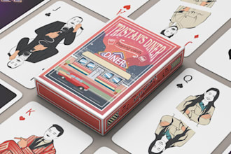 design poker and playing cards with unique illustrations