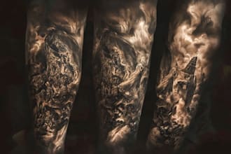 create custom tattoo design, tattoo sleeve