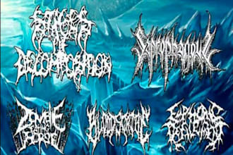 make a chaotic bestial black metal logo