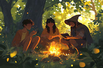 design an dnd party art with amazing quality