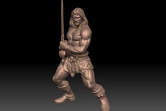 convert 2d to 3d custom medieval model for printing,3d human figure,fix stl file