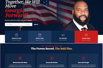 design a responsive political campaign, candidate, party, election website