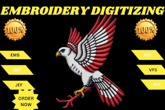 professionally digitize your logo patch for embroidery with high stitch quality