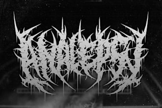 make a dark art logo, brutal, death metal band and horror