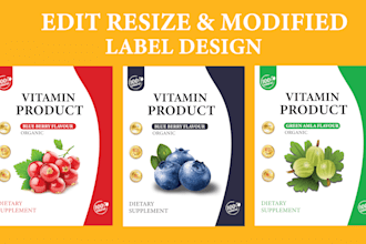 edit resize and modified the product label design