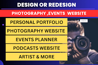 design photography, artists, portfolio, galleries, videography, podcast website