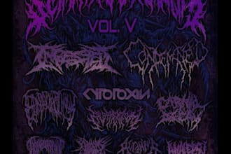 create black, death metal, grindcore deathcore band logo