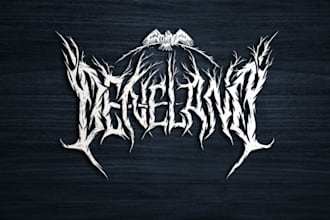 draw black, death metal, grind core deathcore band logo