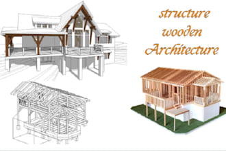 make wood deck structure design in USA or canada, wooden architecture
