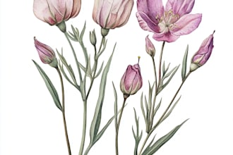 draw botanical illustrations of flowers, plants, fruits