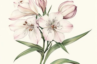 draw botanical illustrations of flowers, plants, fruits