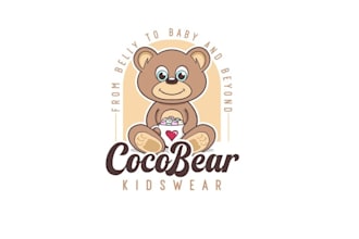 design classic chic teddy bear children boutique logo