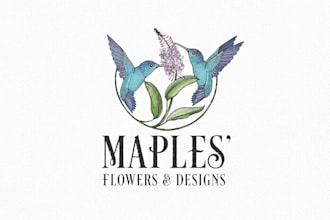 design unique maples flowers logo