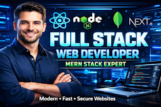do full stack website development as mern stack developer, full stack developer