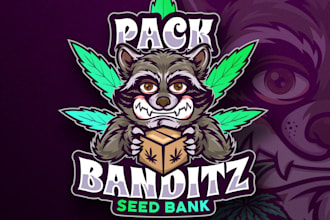 design mascot cannabis seed bank company logo